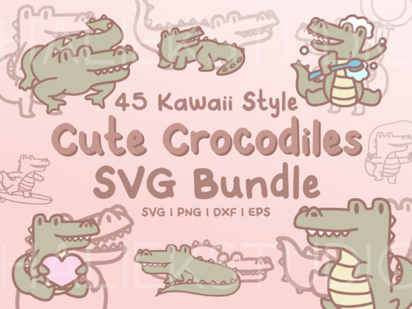 Cute Crocodiles SVG Illustrations: Graphics Review