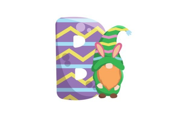 Cute Easter Egg Alphabet B Graphics & Illustrations
