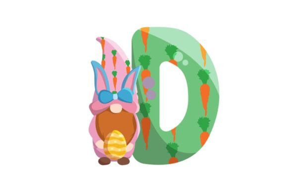 Cute Easter Egg Alphabet D Graphics & Illustrations