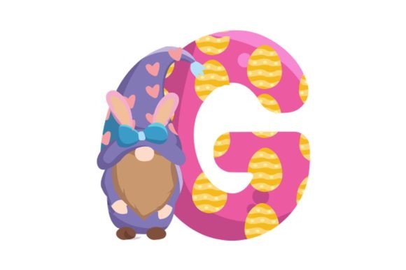 Cute Easter Egg Alphabet G Graphics & Illustrations