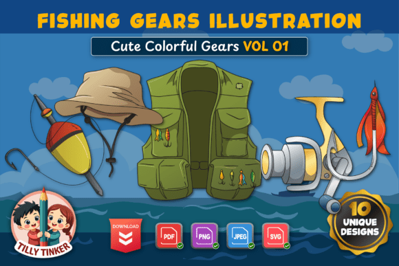 Cute Fishing Gears Illustrations Vol 01 Review