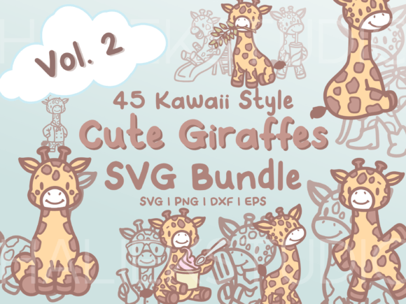 Giraffes SVG Illustrations: Graphics & Branding