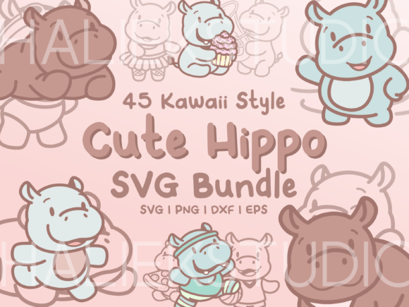 Hippo SVG Illustrations: Graphics & Design