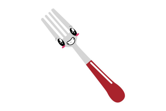 Kawaii Cute Fork Illustrations Design Review