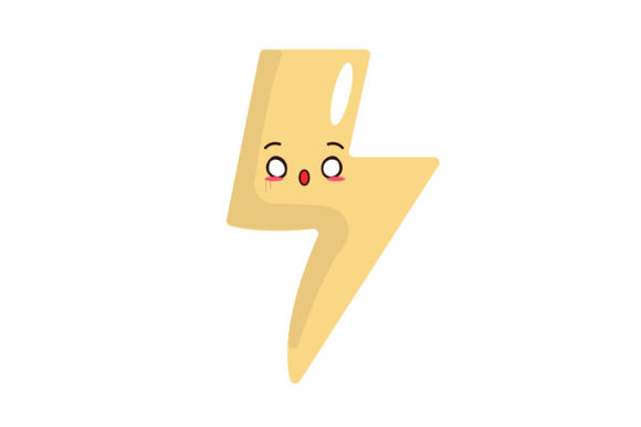 Kawaii Cute Lightning Illustrations & Graphics