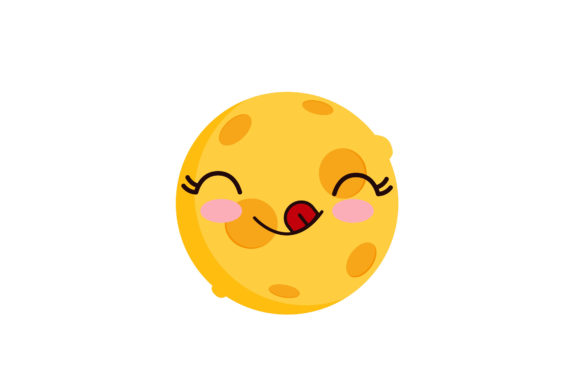 Kawaii Cute Moon Illustrations: Graphics & Art