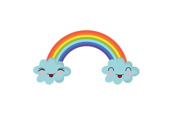 Kawaii Cute Rainbow Illustrations Graphics