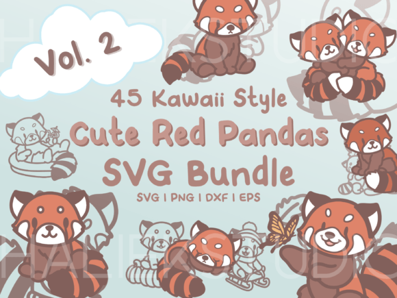 Red Pandas SVG Illustrations Vol. 2 Graphics