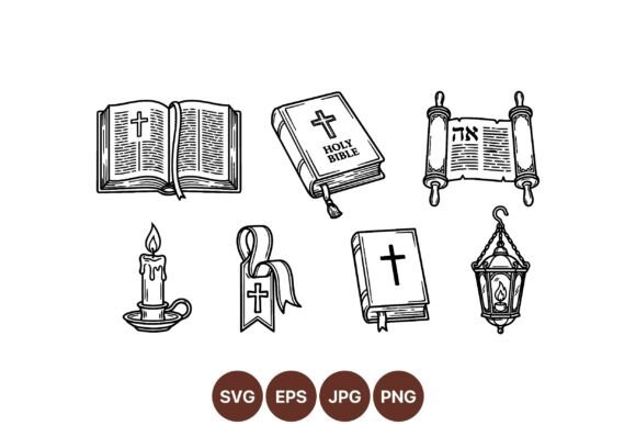 Religious Bible Illustrations Set: Graphics & Illustrations Review