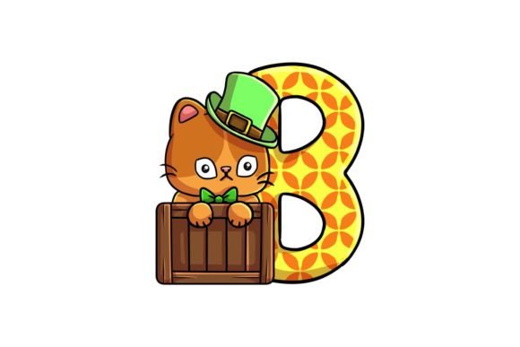 St Patrick Cat Alphabet B Graphics & Illustrations