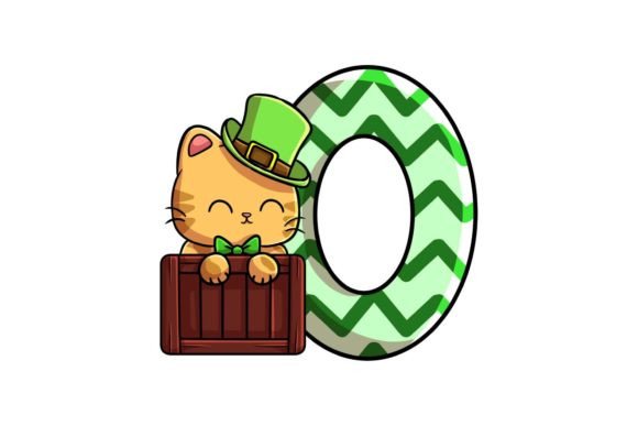 St Patrick Cat Alphabet O Graphics & Illustrations