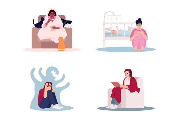 Stressed Women Svg Vector Illustrations Review